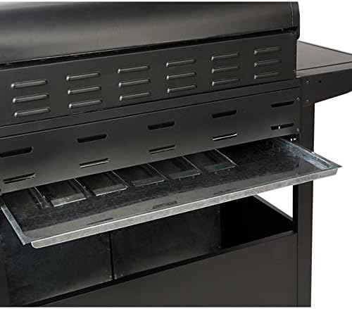 Gas BBQ Grill 7 Burner (6 Main + 1 Side Burner), Outdoor Barbecue with Steel Warming Rack, Temperature Gauge, Black