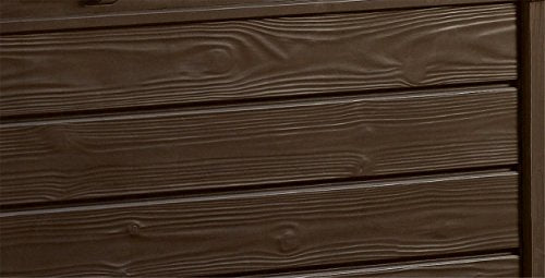 Keter Brightwood 454L Outdoor 60% recycled Garden Furniture Storage Box Brown Wood Panel Effect Fade Free All Weather Resistant Safe and Secure Zero Maintenance 2 year Warranty