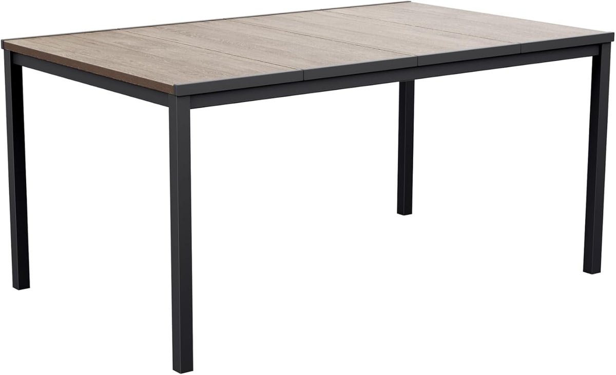 Keter Porto Outdoor Dining Table | Seats 6 People | 160cm Length | Signature Wood-Look Finish | Weatherproof & Durable Steel Frame | Low Maintenance | Pairs Chairs