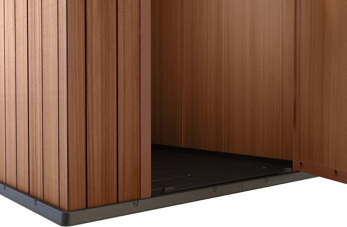 Darwin 4X6 Garden Shed with Natural Wood-Look | Evotech Composite, Weather-Resistant