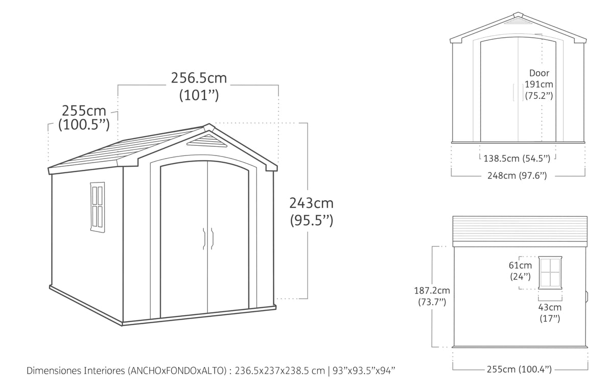 Keter Factor Outdoor Plastic Garden Storage Shed, Beige, 8 x 8 ft