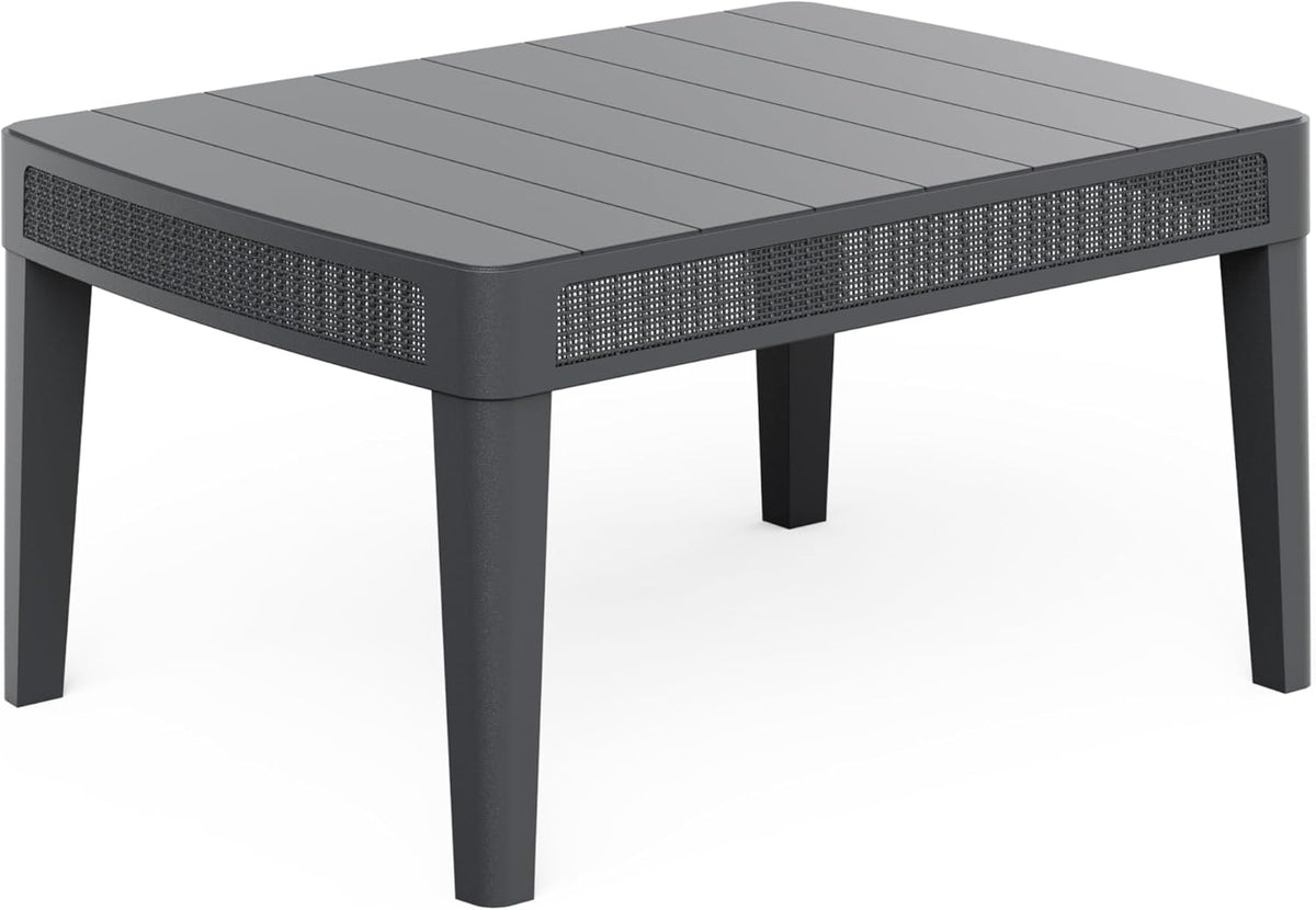 Keter Atlas Linea 4-Seater Outdoor Lounge Set – Graphite | Modern Weatherproof Garden Furniture with Easy No-Tool Assembly