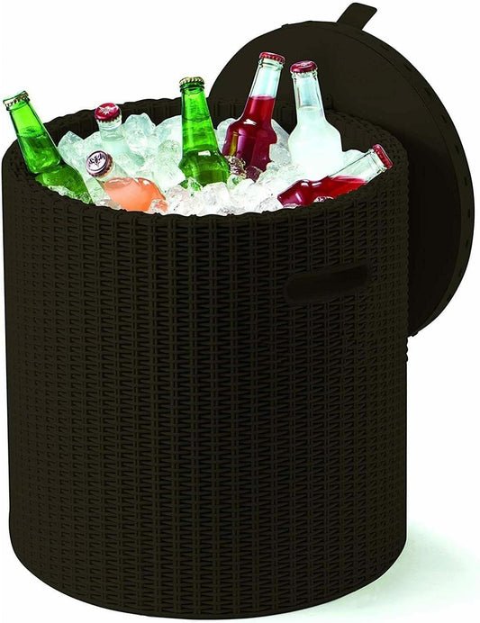 Keter, Cool Stool Garden Cooler Table, Brown, Capacity 39 Litres