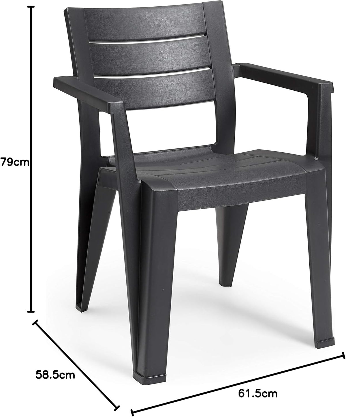 Keter 246188 Julie – Outdoor Garden Chair, Grey