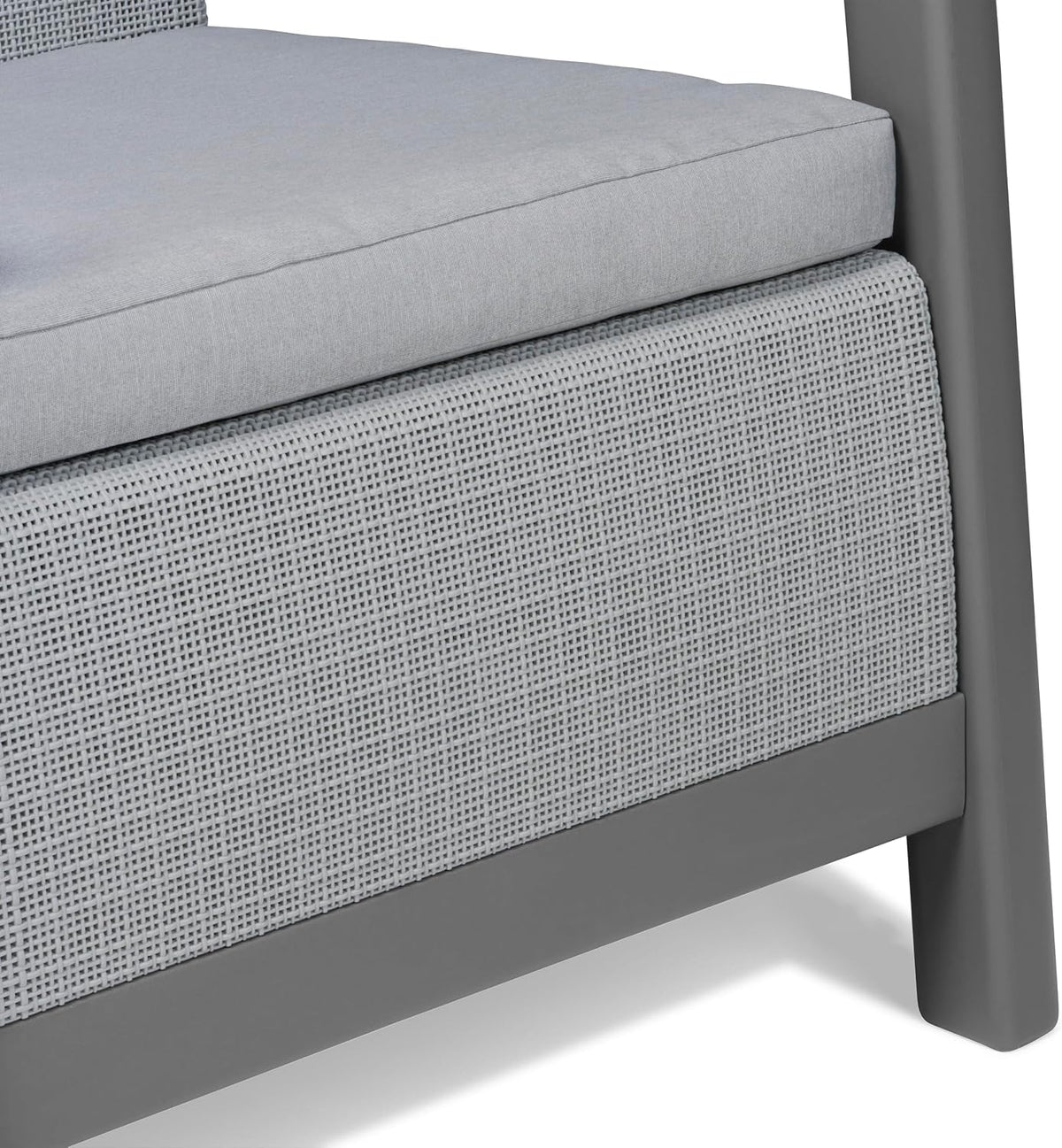 Keter Scandi Linea 4 Seater Garden Lounge Set - Grey | Outdoor Sofa & Armchairs with Storage Table | Weather-Resistant Garden Patio Furniture