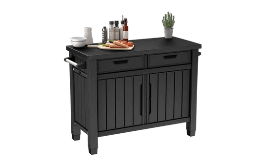 Unity Outdoor Kitchen BBQ Table and Storage Cabinet - Grey