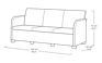 Rosalie 5 seater lounge set with storage table - Grey
