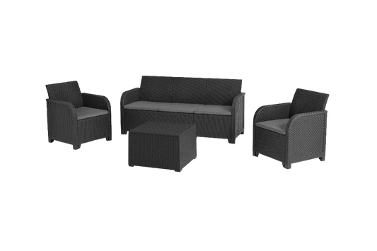 Rosalie 5 seater lounge set with storage table - Grey