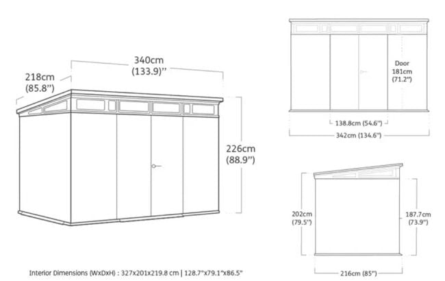 Keter Signature Storage Shed Ashwood Brown 11x7 Ft Resin